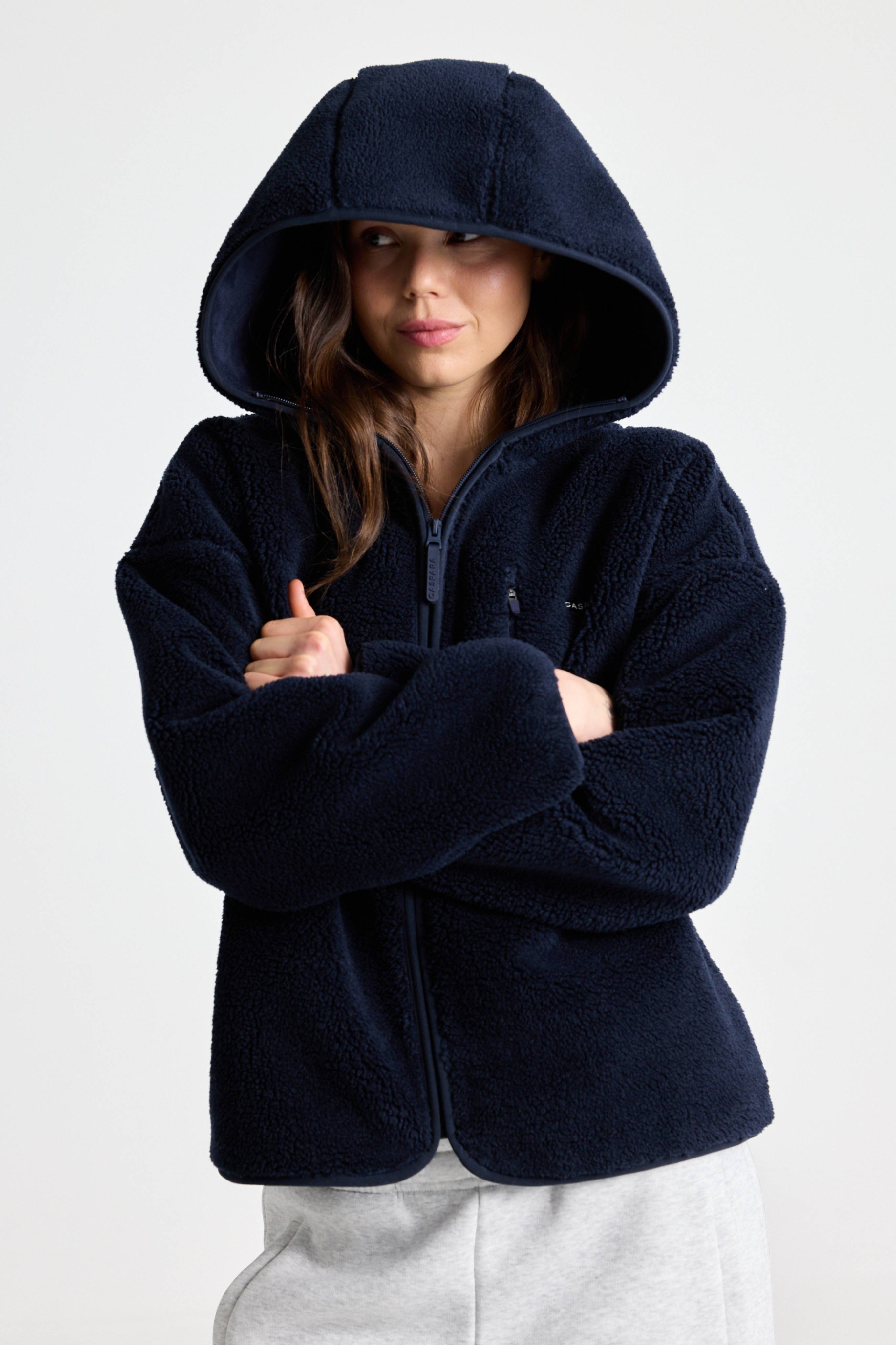 W. Cloudfleece™ Jacket w. hood - Navy